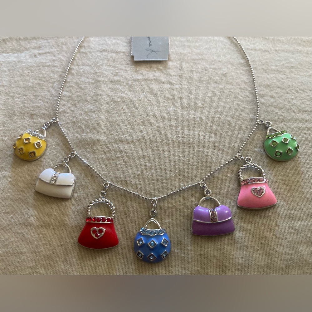 Katherine K Rare, Rhinestone Purse Charm Necklace NWT!